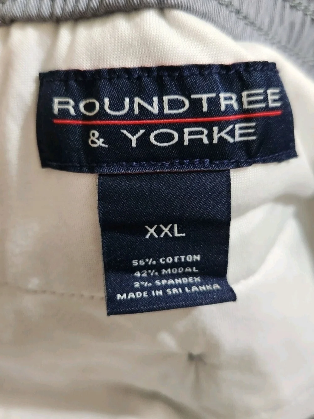 Roundtree & Yorke Mens Size XXL Shorts Drawstring Grey Flat Front Straight Fit 7
